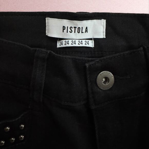 Pistola Charlie Studded Black Straight Leg Jeans - Picture 5 of 6